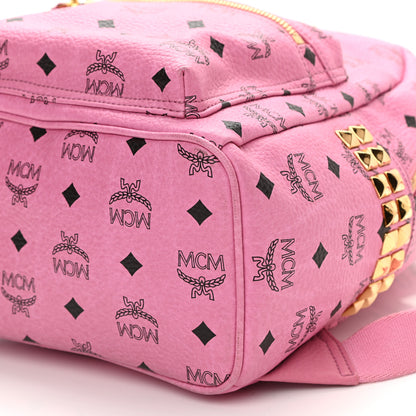 MCM Visetos Small Side Stud Stark Backpack Pink 8 of 9