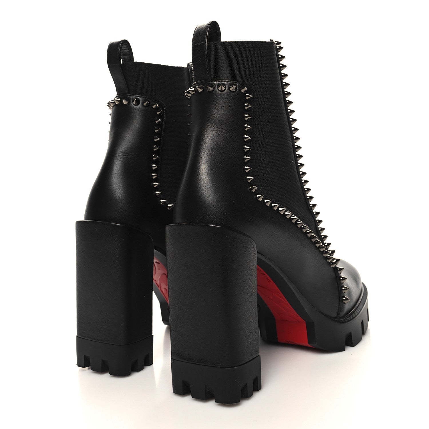 Christian Louboutin Nappa Out Line Spike Lug 100 Boots 37 Black 4 of 7