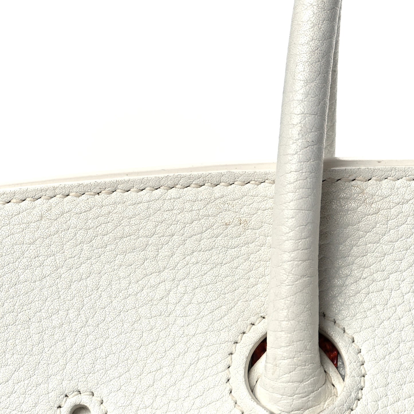 Taurillon Clemence Lizard Club Birkin 35 Blanc Gris Perle Sanguine