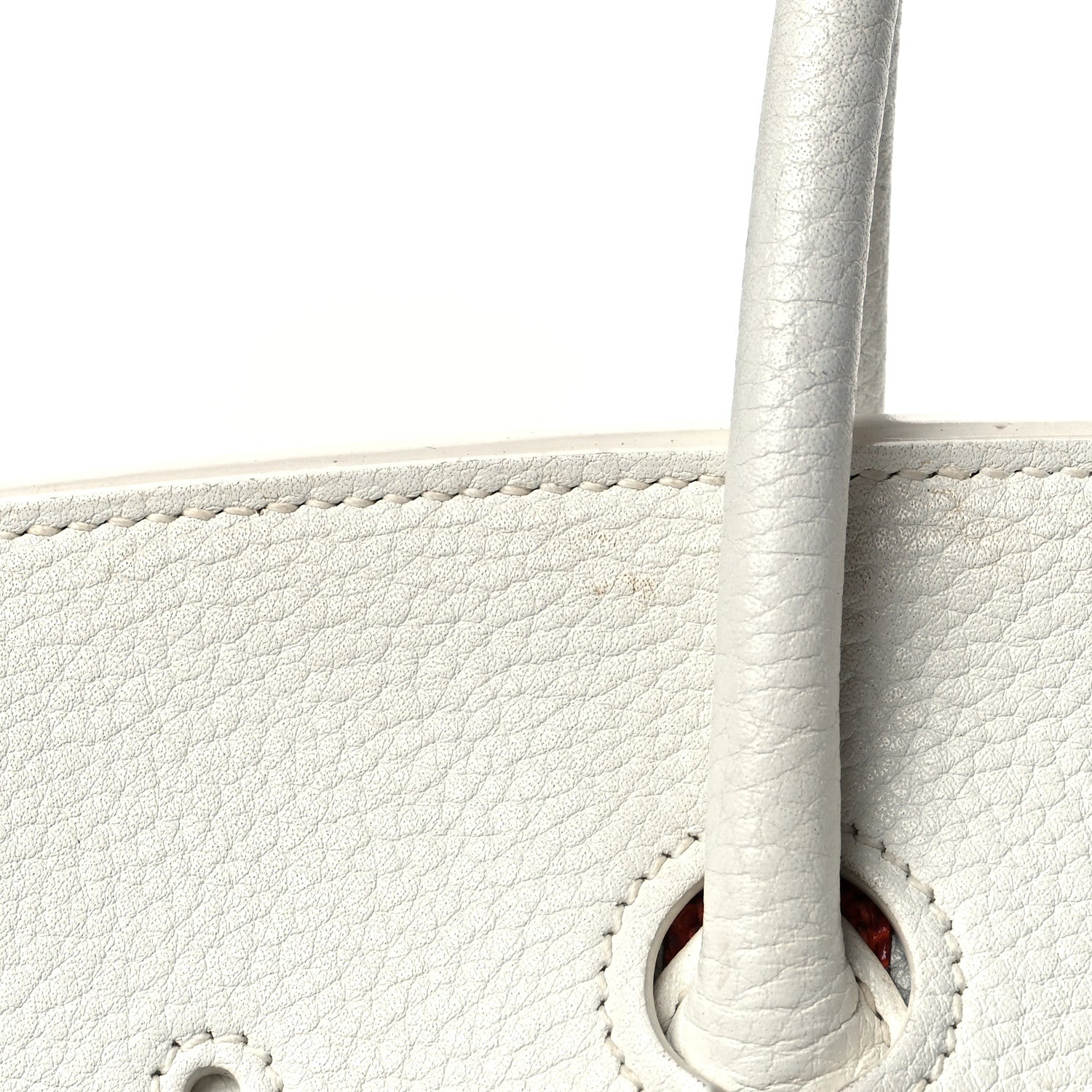 Hermes Taurillon Clemence Lizard Club Birkin 35 Blanc Gris Perle Sanguine 17 of 18