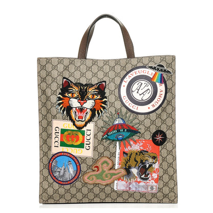 Gucci Soft GG Supreme Monogram Courrier Vertical Tote Beige New Acero 1 of 6
