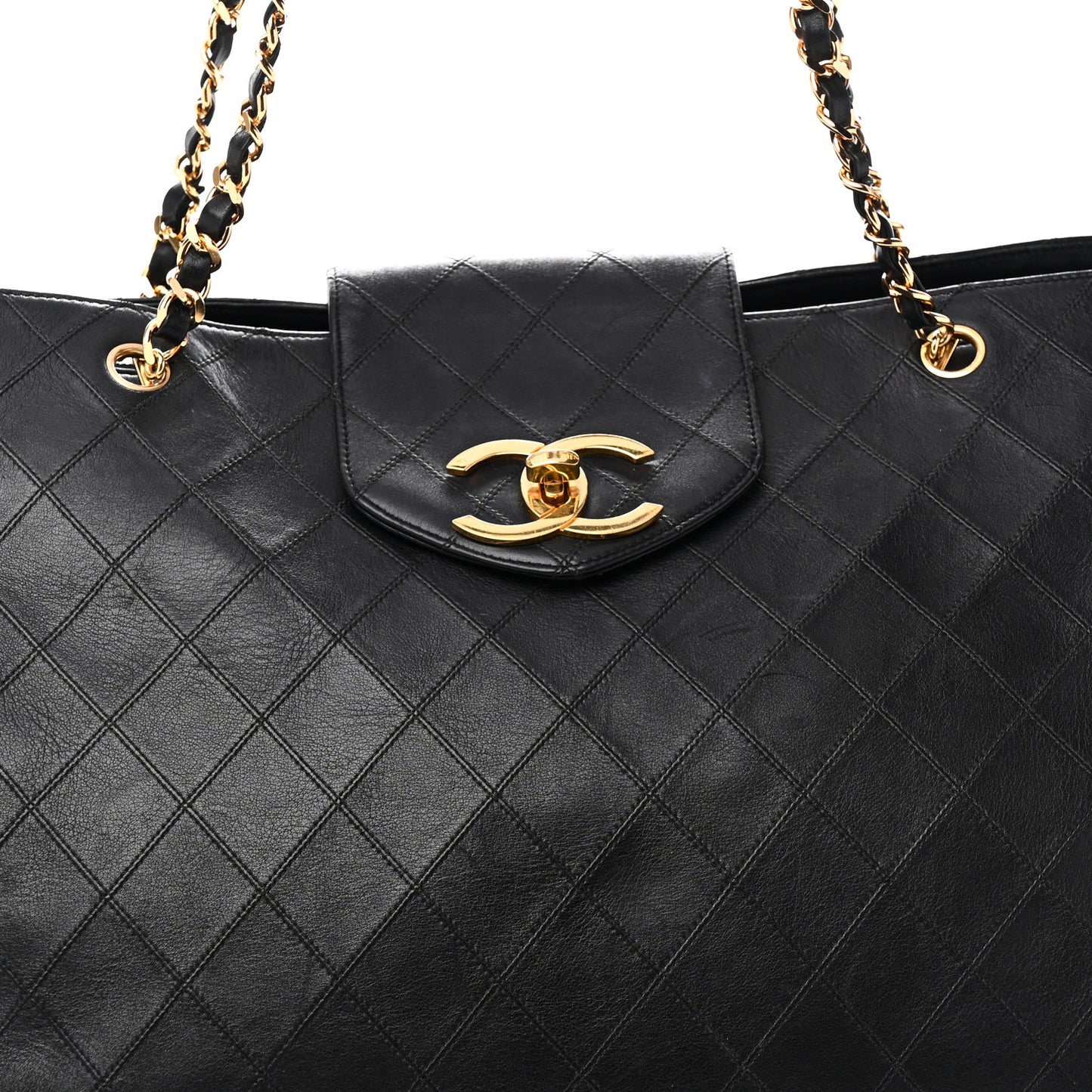 Calfskin Stitched XL Weekender Black