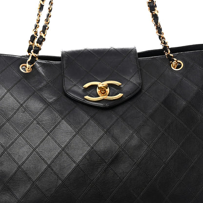 Chanel Calfskin Stitched XL Weekender Black 9 of 11