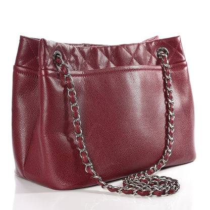 Chanel Caviar Quilted Large Timeless CC Soft Tote Dark Red 2 of 9