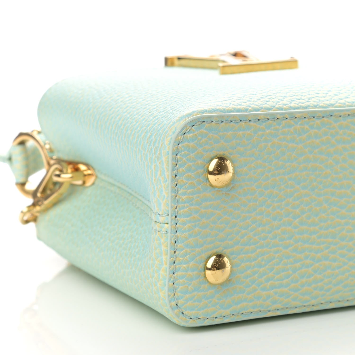 Louis Vuitton Taurillon Summer Stardust Mini Capucines Vert D'eau 8 of 10