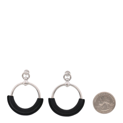 Hermes Swift Palladium Loop Earrings Black 4 of 8