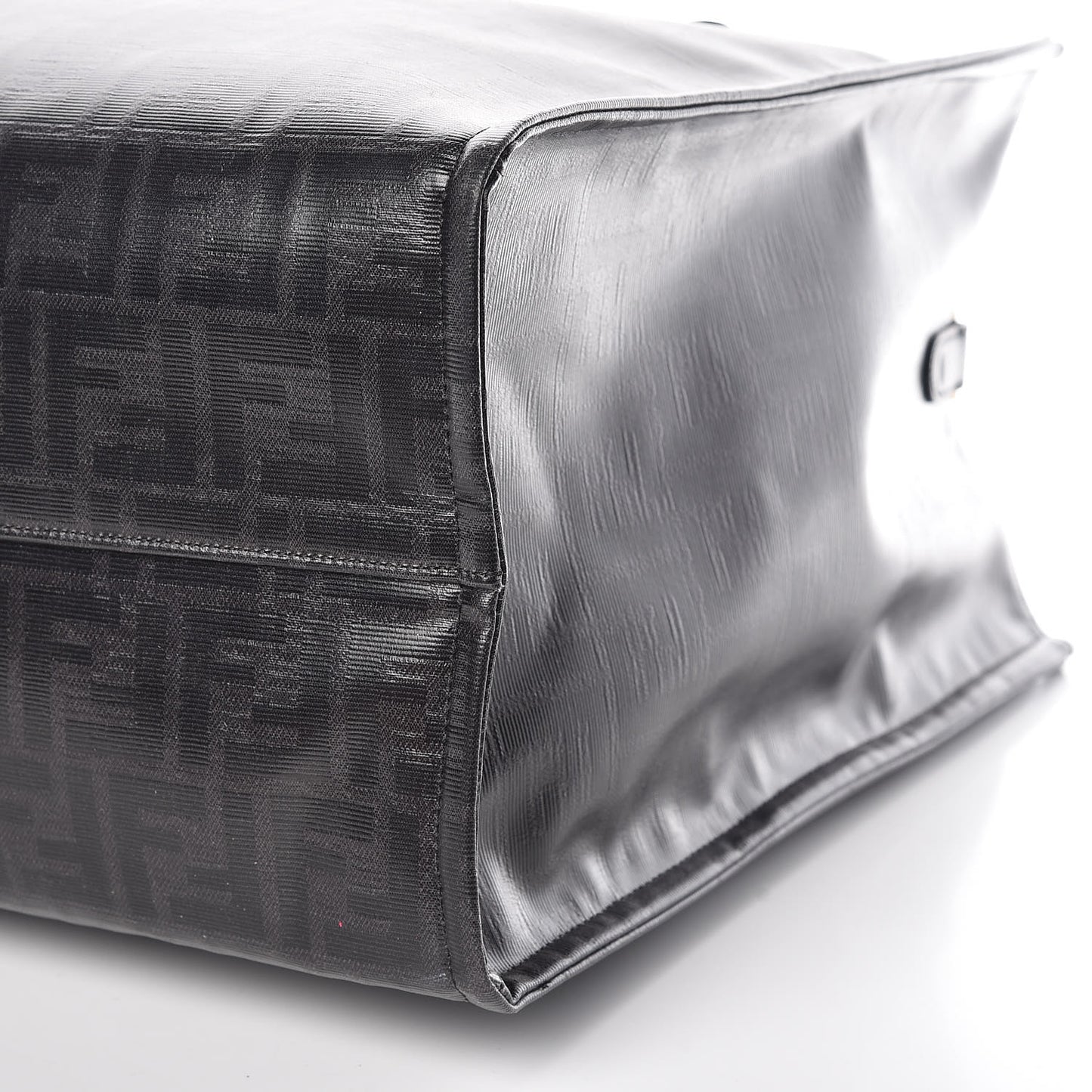 X FILA Glazed Fabric FF 1974 Mania Shopping Tote Bag Black White