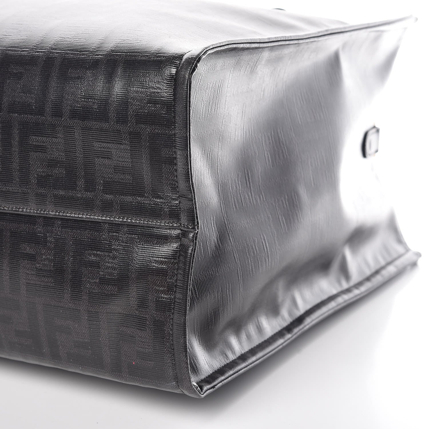 Fendi X FILA Glazed Fabric FF 1974 Mania Shopping Tote Bag Black White 6 of 13