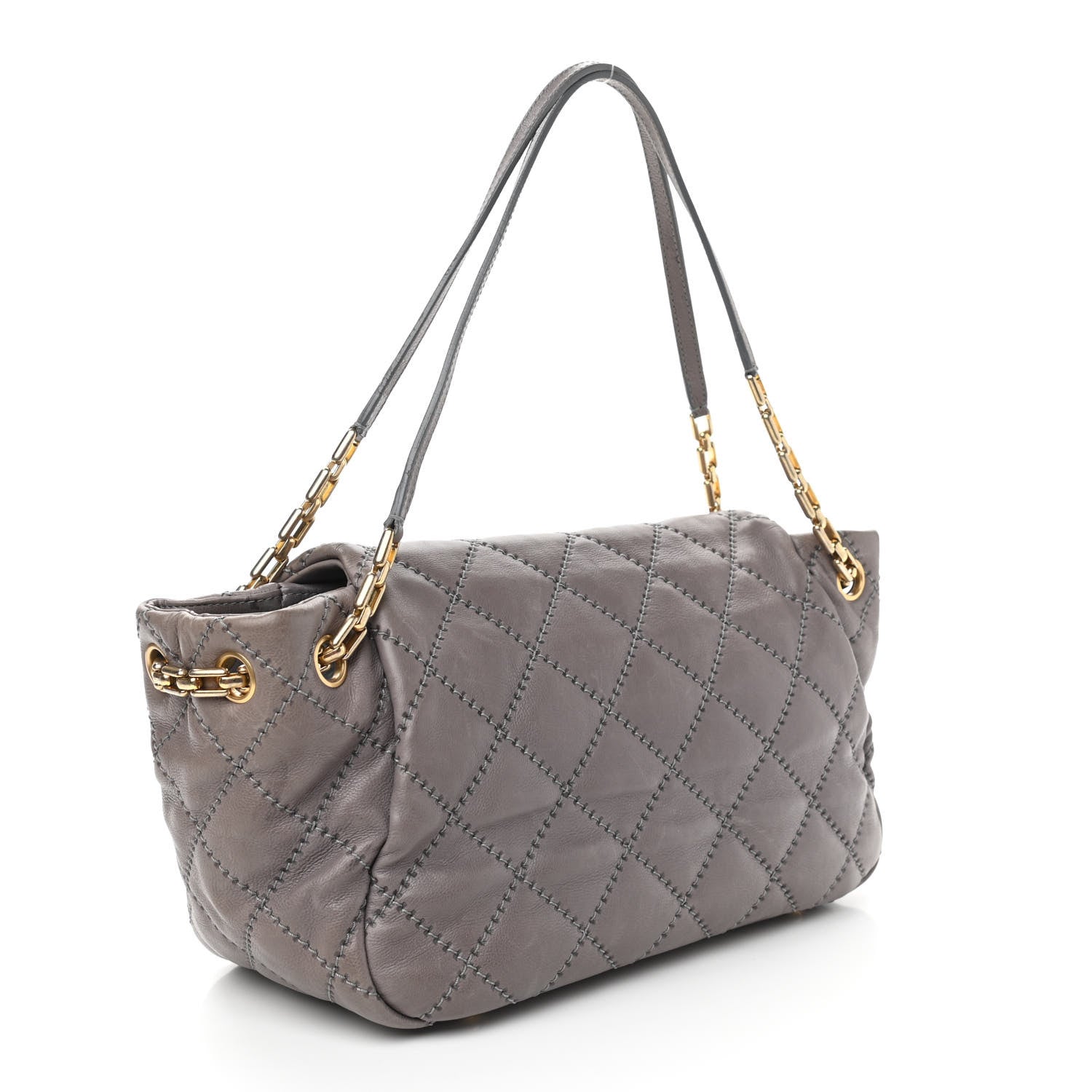 Chanel Calfskin Quilted Retro Chain Flap Grey 3 of 16
