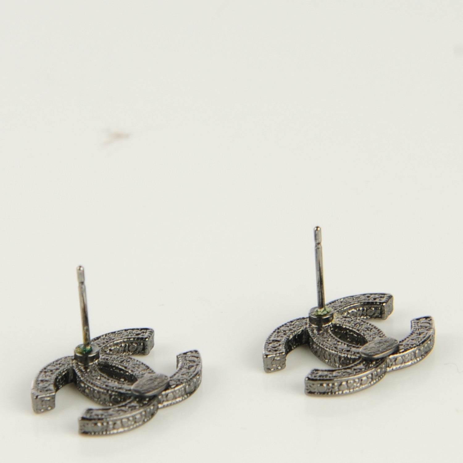 Chanel Crystal CC Earrings Silver 3 of 5