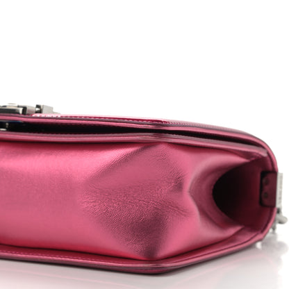Chanel Metallic Patent Calfskin Quilted Medium Boy Flap Pink 10 of 14