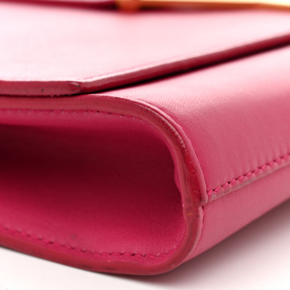 Saint Laurent Calfskin Classic Y Ligne Clutch Fuchsia 9 of 10