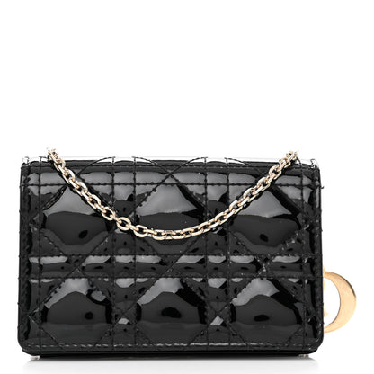 Christian Dior Patent Cannage Nano Lady Dior Pouch Black 1 of 13