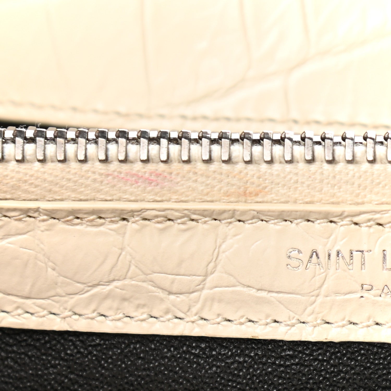 Saint Laurent Calfskin Crocodile Embossed Medium College Monogram Satchel Porcellana 9 of 16