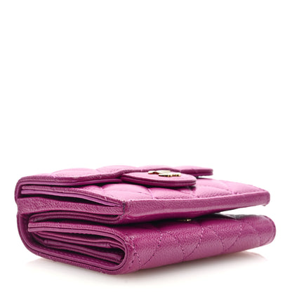 Chanel Caviar Quilted Double Flap Wallet Purple 4 of 7