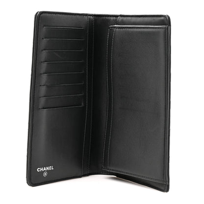 Chanel Lambskin Quilted Diamond CC Yen Wallet Black 5 of 10