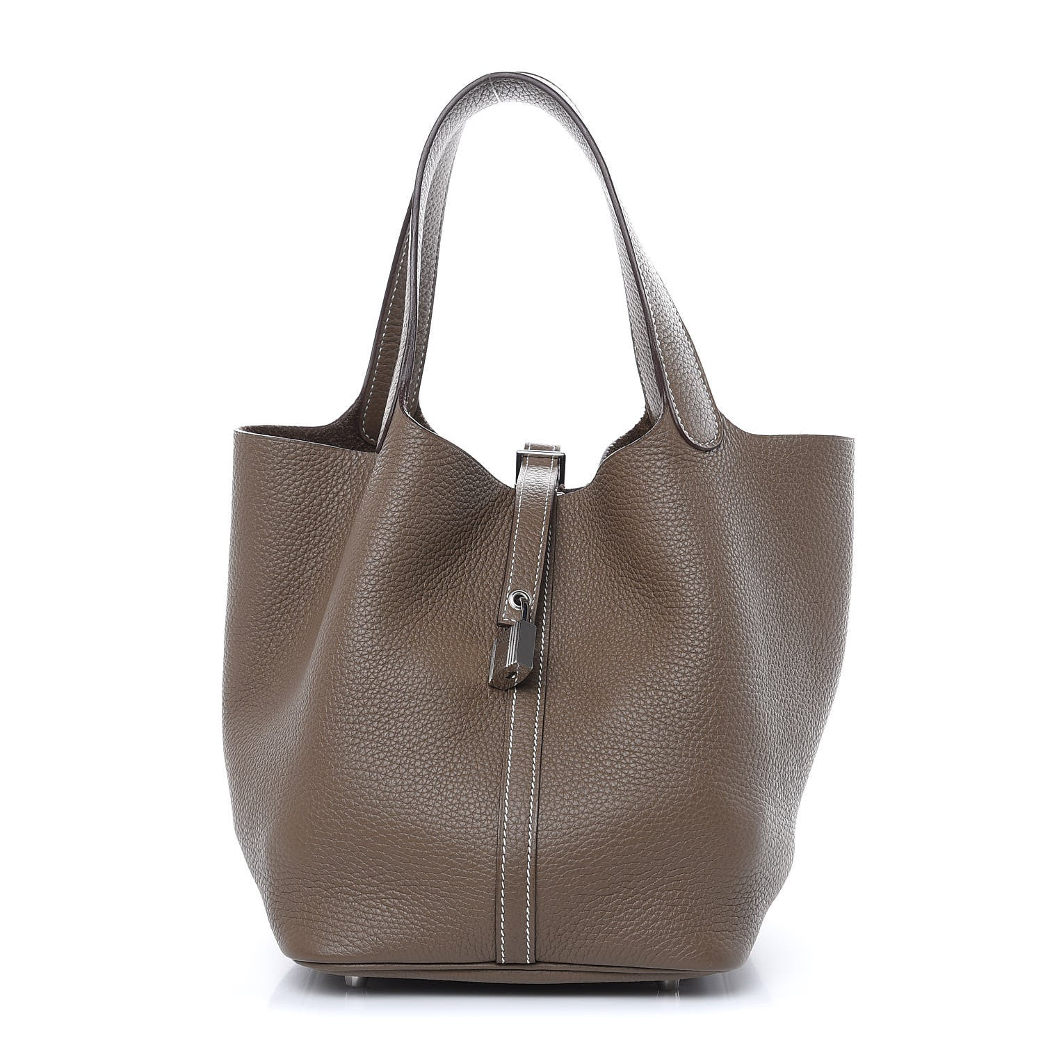 Hermes Taurillon Clemence Picotin Lock 22 MM Etoupe 1 of 11
