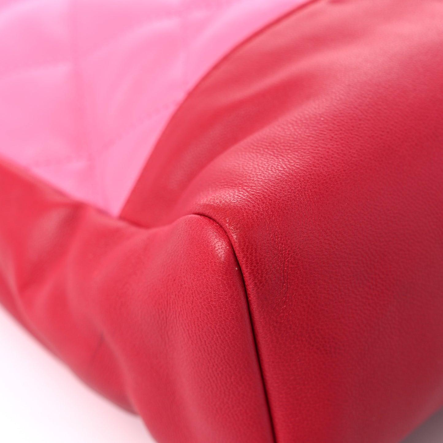 Lambskin Quilted Large 31 Shopping Bag Pink Light Red