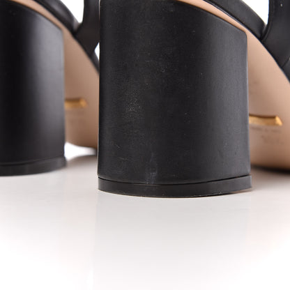 Gucci Lifford Calfskin GG Marmont Ankle Wrap 75mm Sandals 38.5 Black 8 of 11