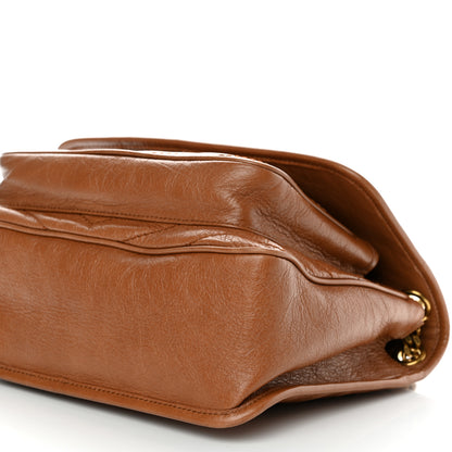 Saint Laurent Crinkled Calfskin Matelasse Monogram Medium Niki Chain Satchel Caramel 11 of 11