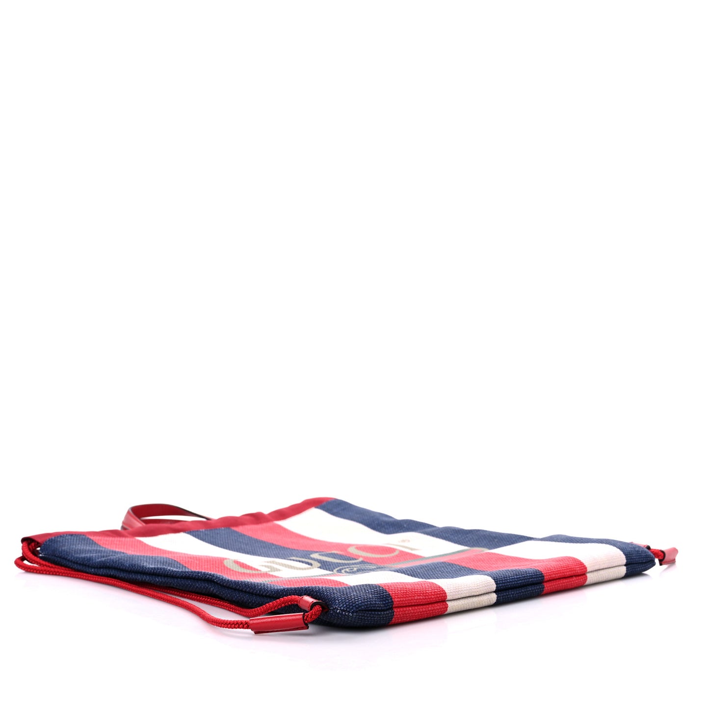 Canvas Logo Sylvie Stripe Drawstring Backpack Red