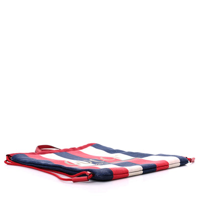 Gucci Canvas Logo Sylvie Stripe Drawstring Backpack Red 4 of 10