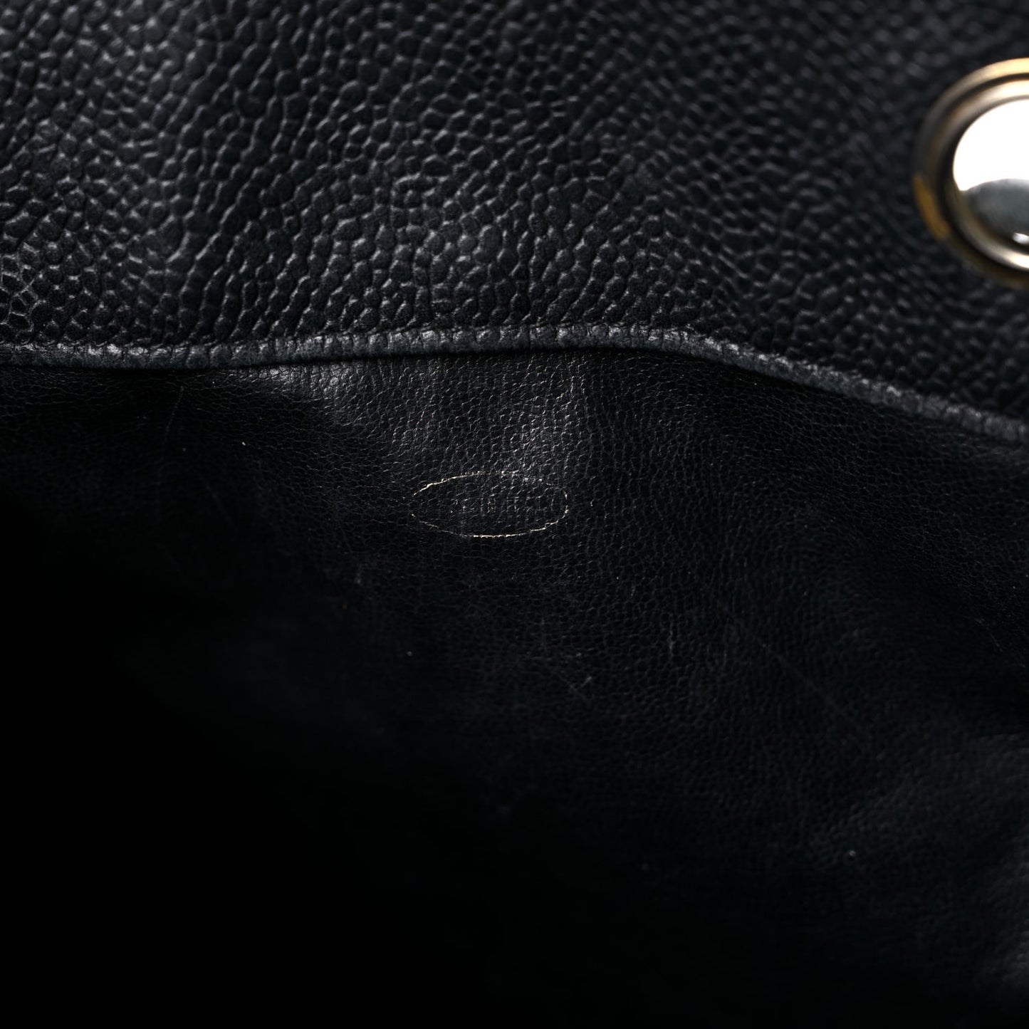 Caviar Drawstring Shoulder Bag Black