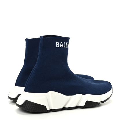 Balenciaga Neoprene Knit Womens Hi Speed Sneakers 37 Navy 4 of 8
