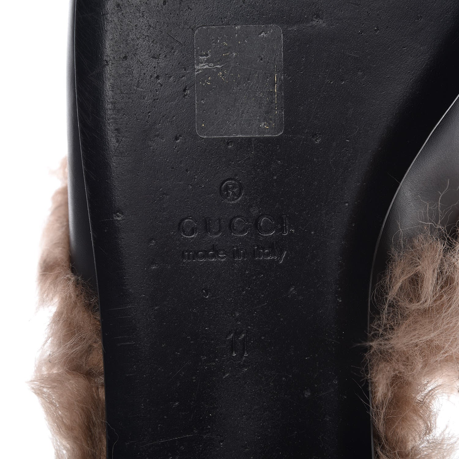 Gucci Calfskin Fur Crystal Tiger Embroidered Mens Princetown Slippers 11 Black 6 of 11