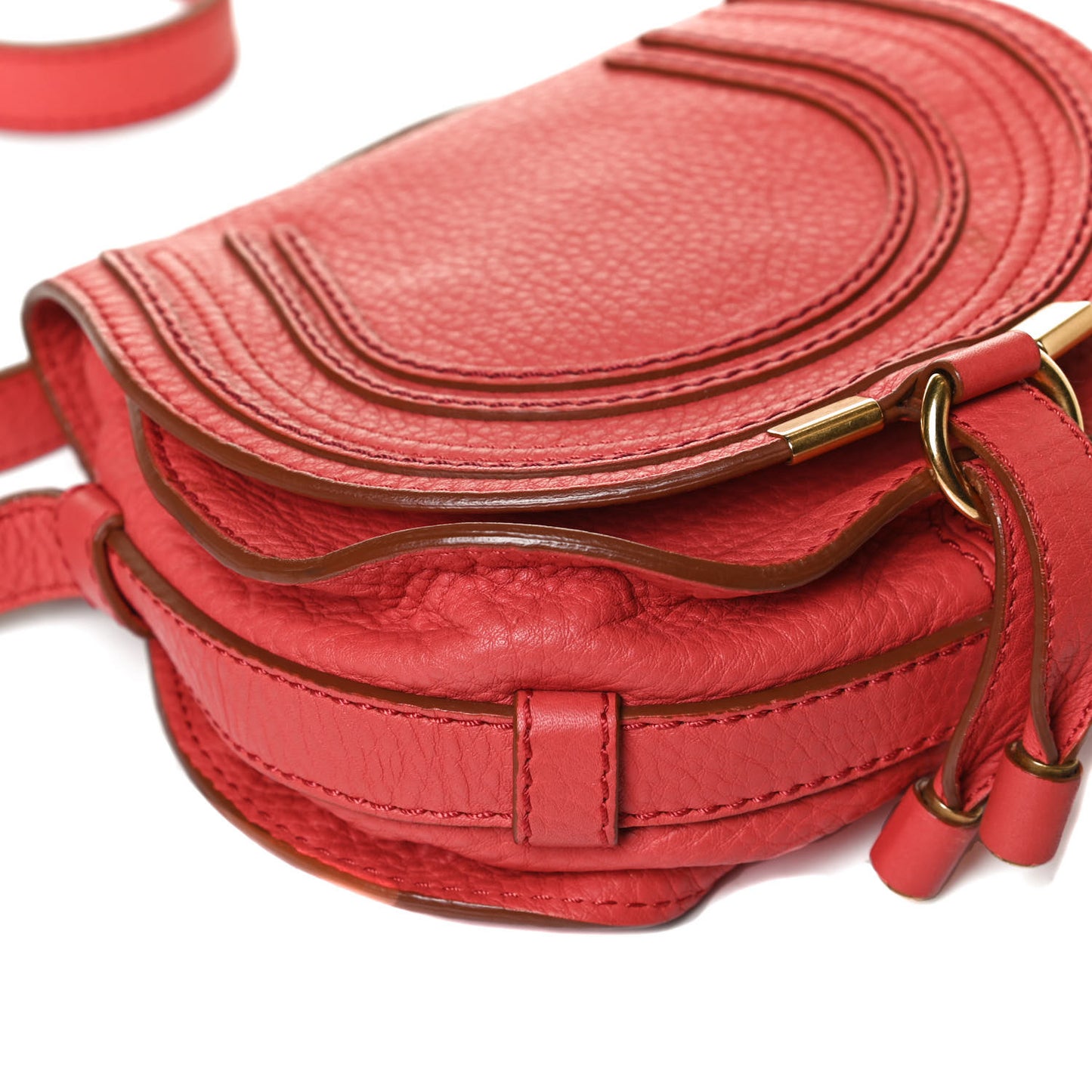 Calfskin Mini Marcie Round Crossbody Bag Brick