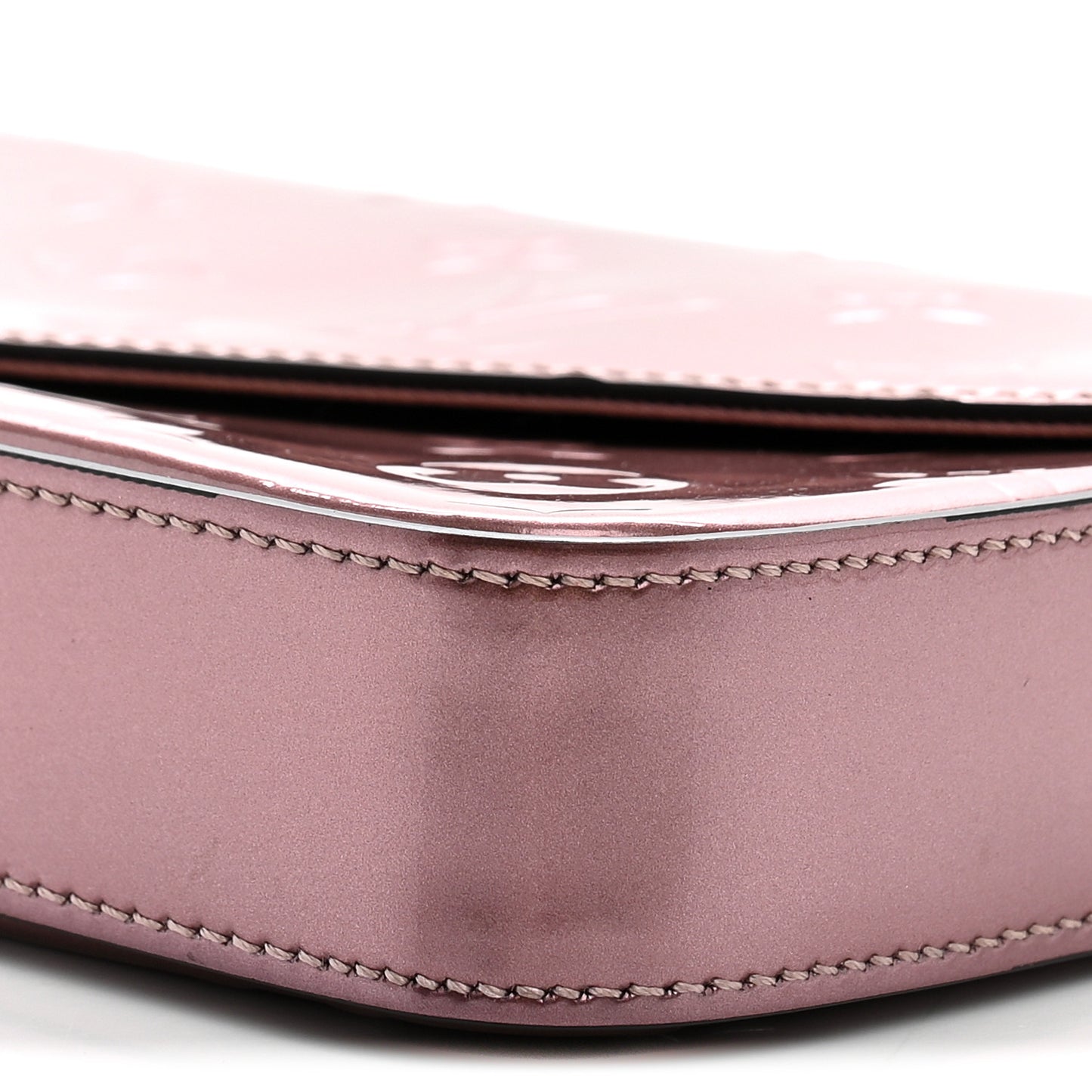 Vernis Pochette Felicie Chain Wallet Metallic Pale Pink