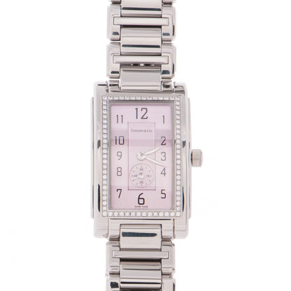 Tiffany Stainless Steel Diamond Bezel 22mm Grand Resonator Quartz Watch Pink 1 of 8