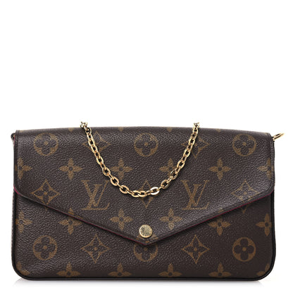 Louis Vuitton Monogram Pochette Felicie Chain Wallet Fuchsia 1 of 16