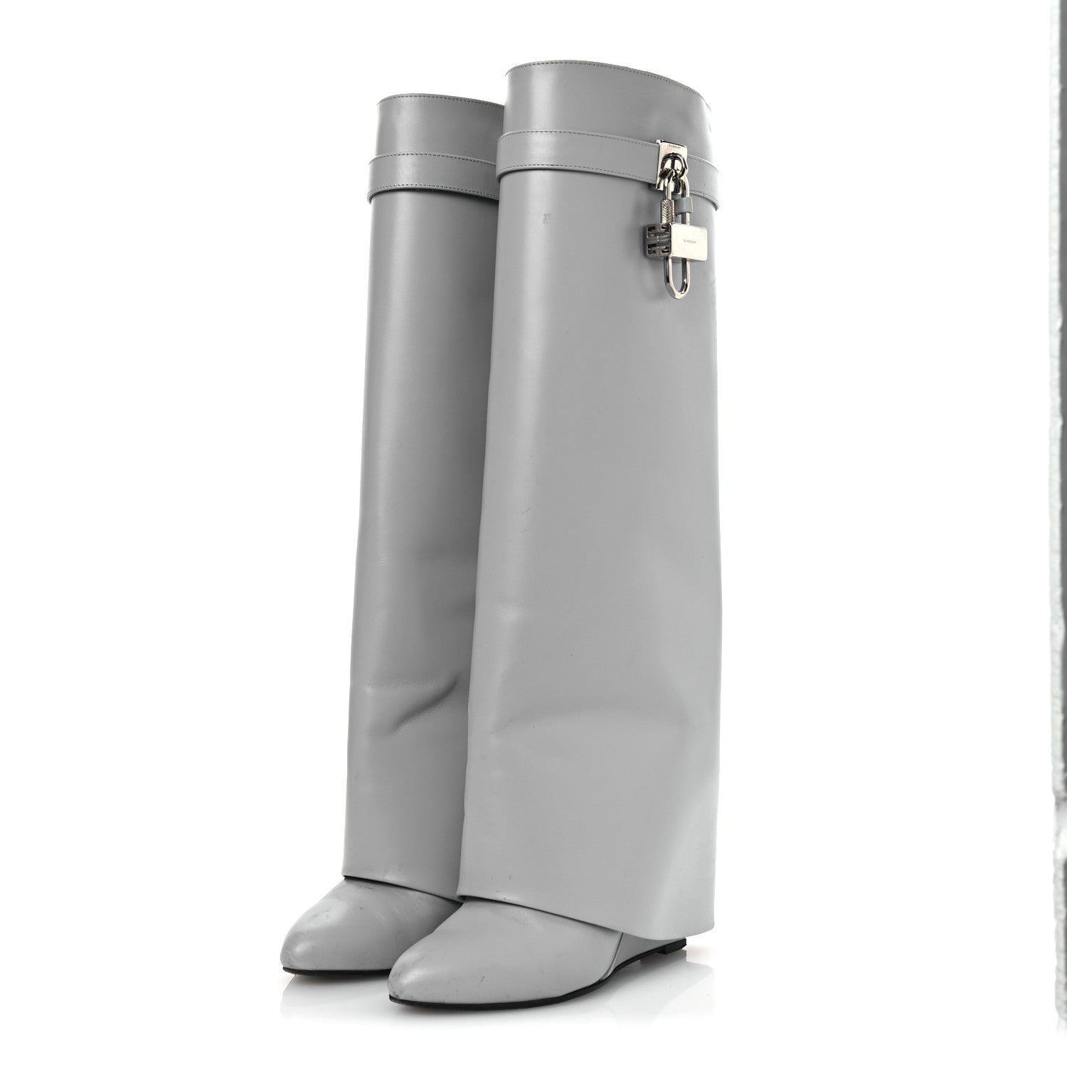 Givenchy Calfskin Shark Lock Pant Boots 36.5 Grey 4 of 16