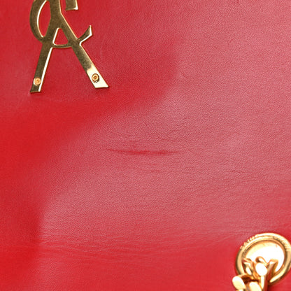 Saint Laurent Lambskin Matelasse Monogram Large Vicky Chain Bag Rouge Eros 12 of 18
