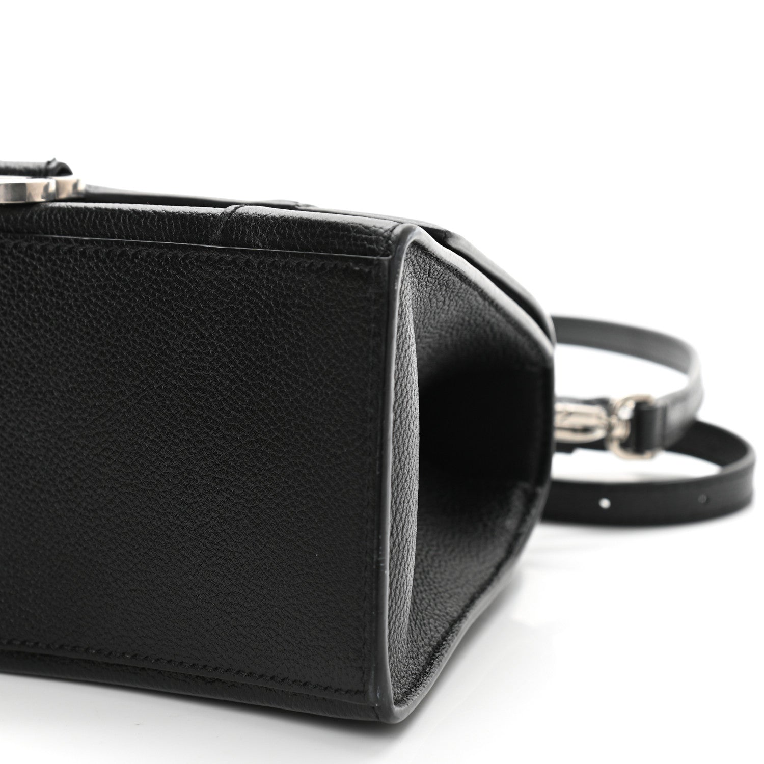 Balenciaga Grained Calfskin Small Hourglass Top Handle Bag Black 9 of 11