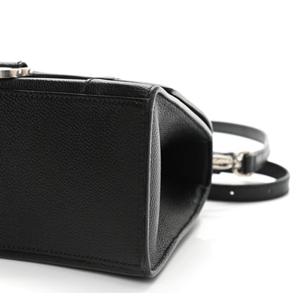 Balenciaga Grained Calfskin Small Hourglass Top Handle Bag Black 9 of 11