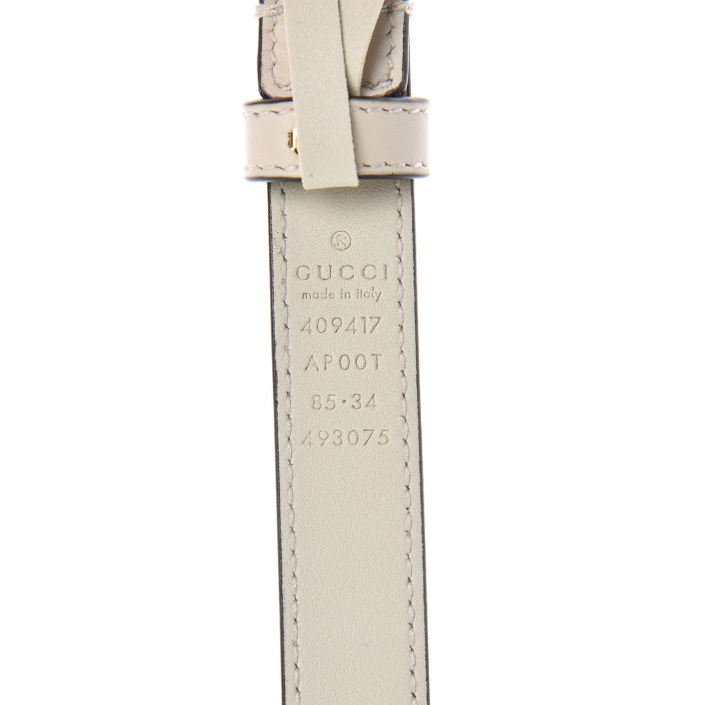 Calfskin Double G 20mm Belt 85 34 Mystic White
