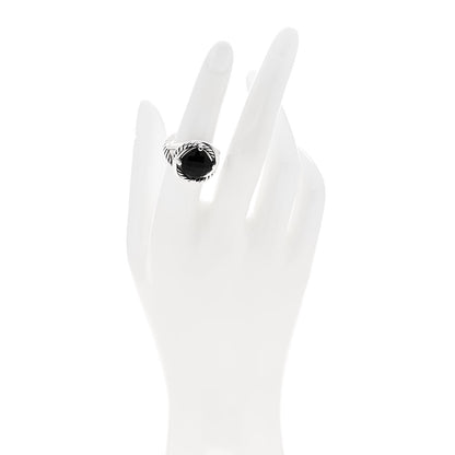 David Yurman Sterling Silver Black Onyx 11mm Infinity Ring 53 6.5 2 of 5
