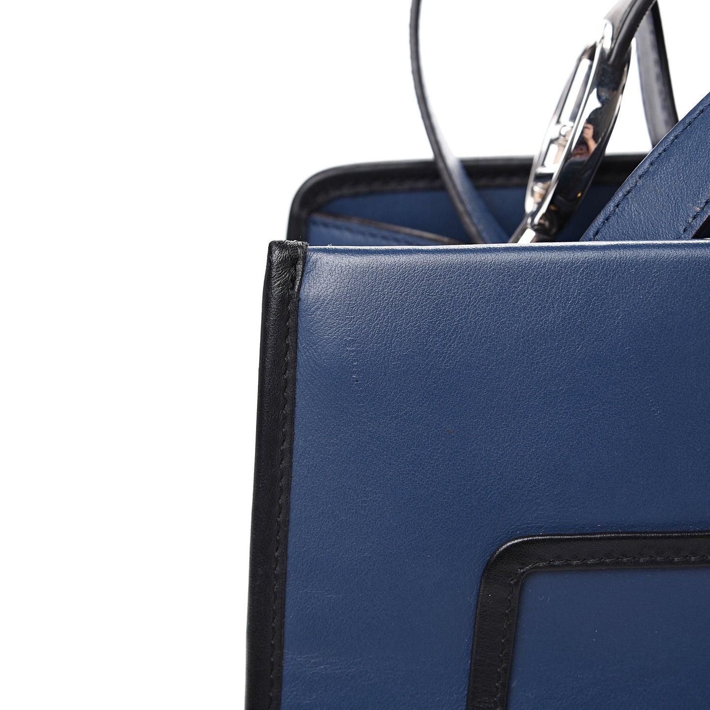Vitello Century Opaco F is Fendi Bi-Color Regular Runaway Satchel Blu Scuro