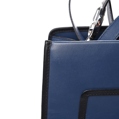 Fendi Vitello Century Opaco F is Fendi Bi-Color Regular Runaway Satchel Blu Scuro 13 of 13