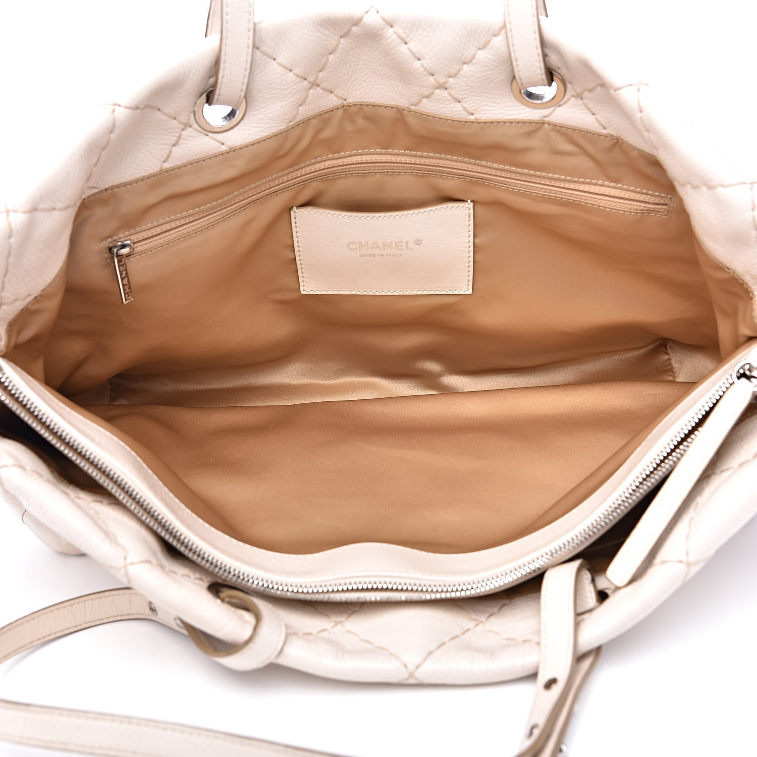 Chanel Glazed Calfskin Large On The Road Tote Light Beige 7 of 13