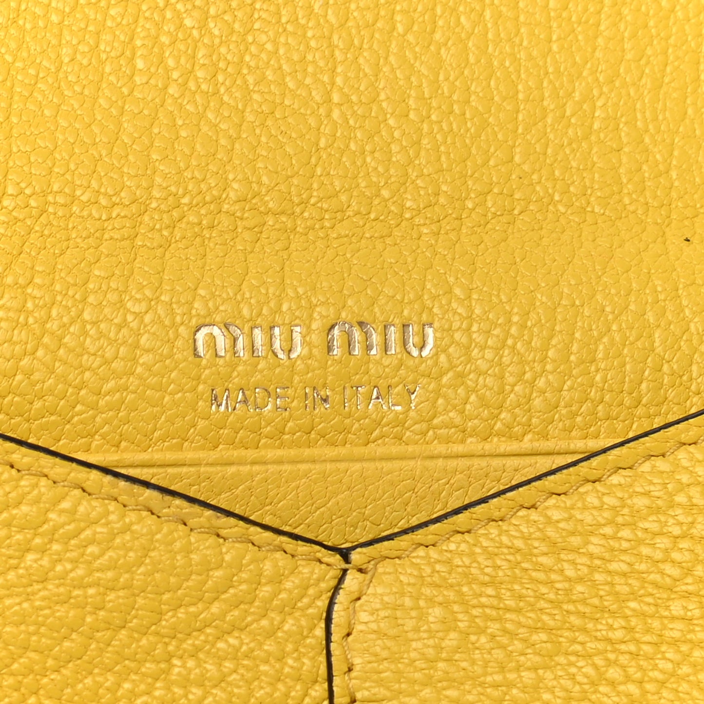 Goatskin Madras Forever Envelope Chain Pouch Yellow