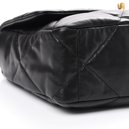 Chanel Goatskin Quilted Large 19 Flap Black 8 of 10