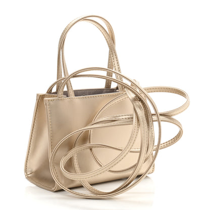 Telfar Metallic Vegan Leather Small Shopping Bag Gold 3 of 11