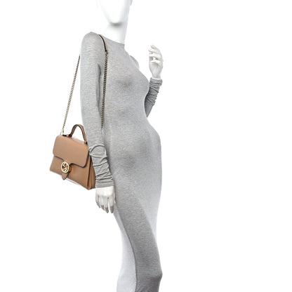 Gucci Dollar Calfskin Interlocking G Top Handle Shoulder Bag Camelia 2 of 10