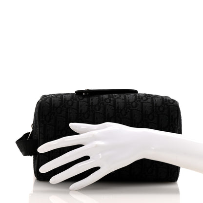 Christian Dior Oblique Jacquard Grained Calfskin Lingot Manity Toiletry Case Black 2 of 8