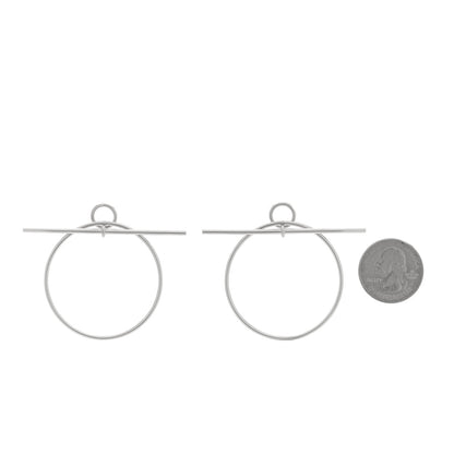 Hermes Sterling Silver MM Loop Earrings 2 of 5