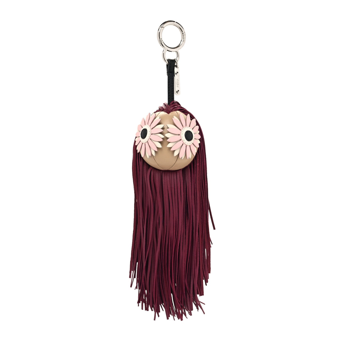 Nappa Eyes Fringe Bag Bug Charm Bordeaux Multicolor
