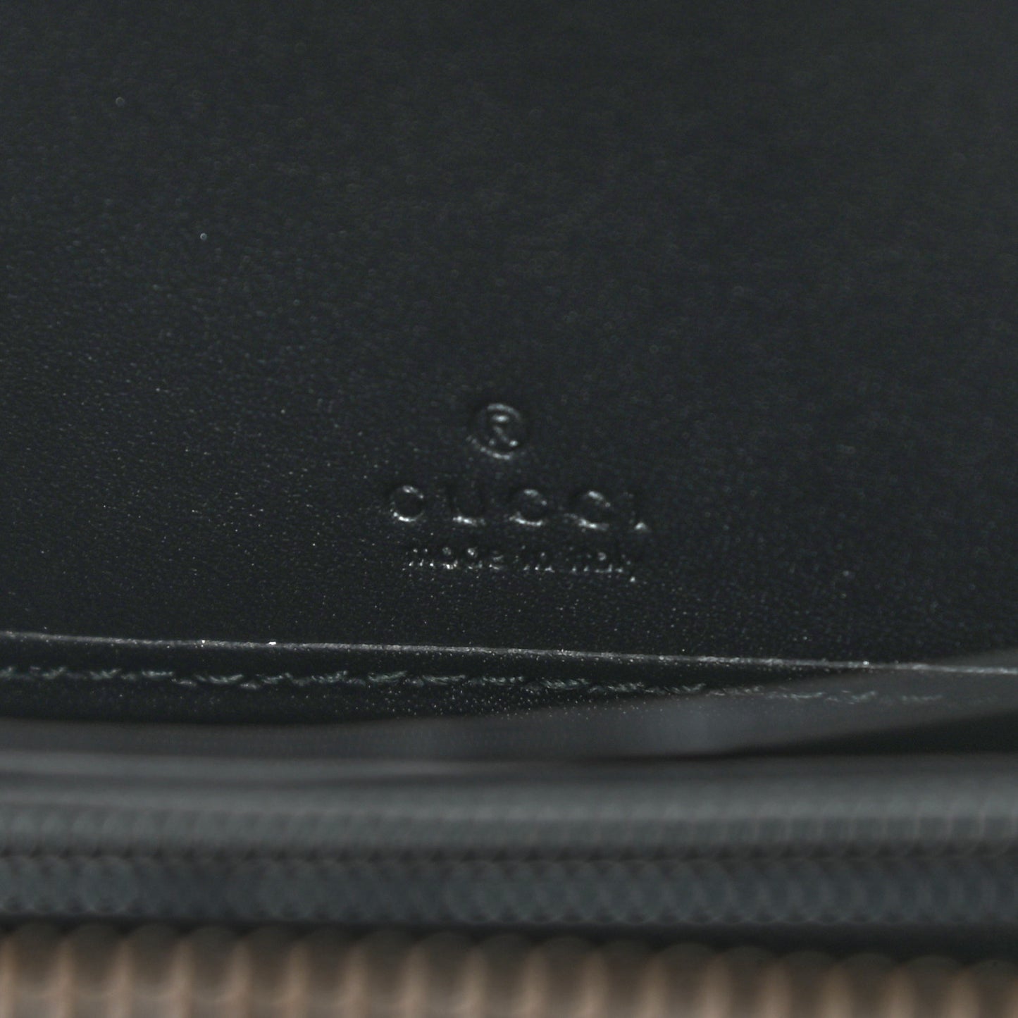 GG Supreme Monogram Osiride Zip Around Wallet Black Gold
